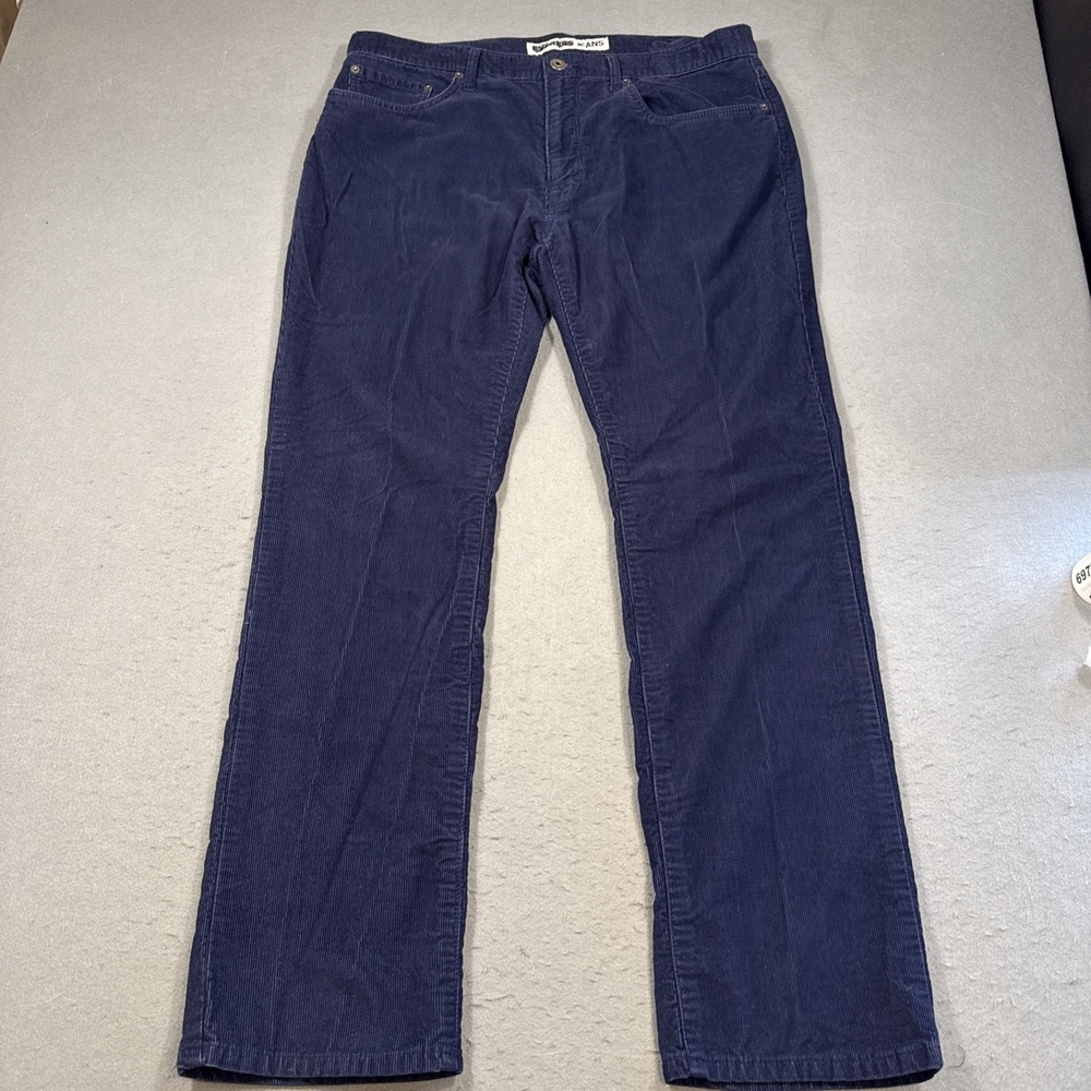 Express Jeans Rocco Men's 36X32  Slim Fit Straight Leg NAVY Corduroy Pant